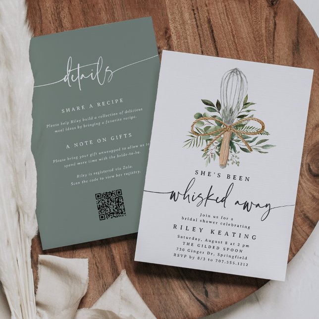 Whisked Away Kitchen QR Code Bridal Shower Invitation (Creator Uploaded)