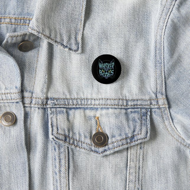 Whisker Boss 3 Cm Round Badge (In Situ)