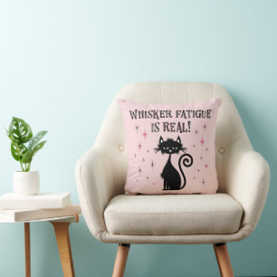 Whisker Fatigue Is Real Funny Cat Saying Cushion