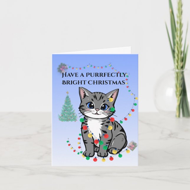 Whisker Festive Wishes Folded Greeting Card (Front)