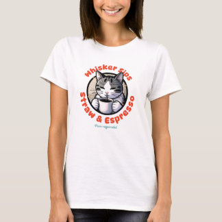 Whisker Sips Coffee Cat Charm T-Shirt