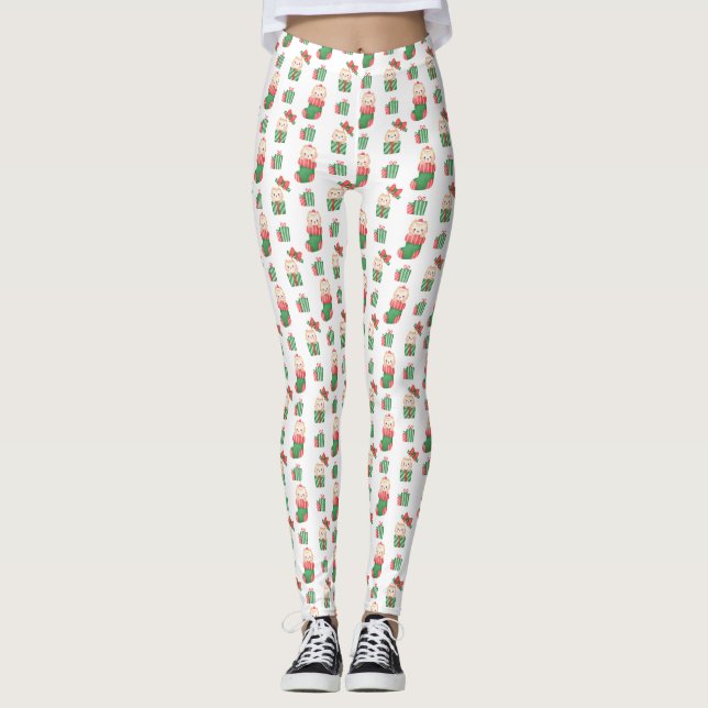"Whisker Wonderland" Christmas Leggings (Front)