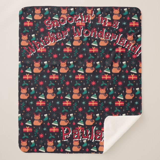 Whisker Wonderland Sherpa Blanket (Front)
