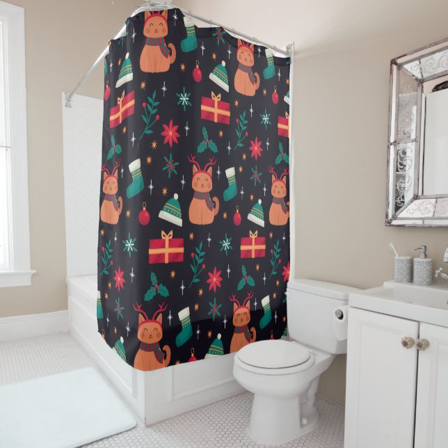 Whisker Wonderland Shower Curtain (In Situ)