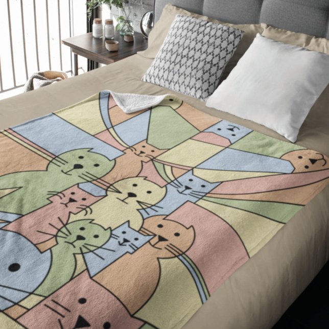 Whisker Wonders' Cats Fleece Blanket (Creator Uploaded)