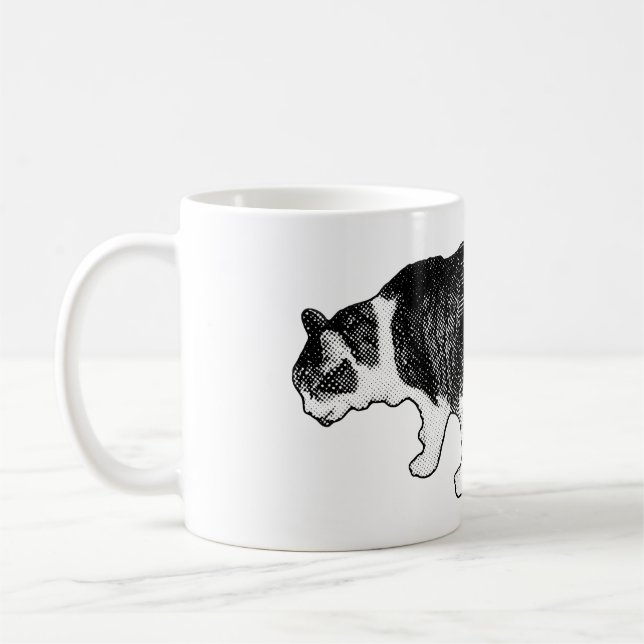 Whiskered Pause, Morning Calm Coffee Mug (Left)