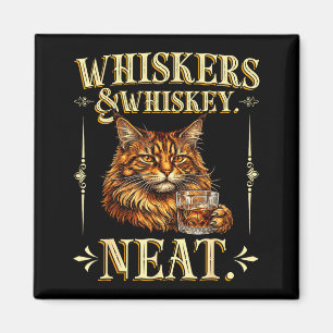 Whiskers & neat funny meme cat lover drinker magnet
