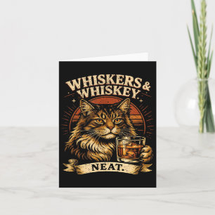 Whiskers and Neat Funny Cat Lover Drinker Card