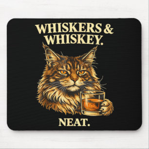 Whiskers and neat funny cat lover drinker mouse pad