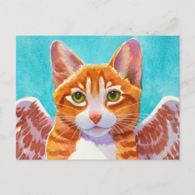 Whiskers, Angel Cat Postcard (Front)