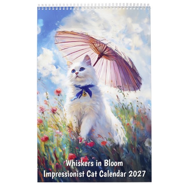 Whiskers in Bloom – Impressionist Cat Calendar (Cover)