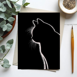 Whiskers in the Dark Cat Whisker Silhouette Postcard