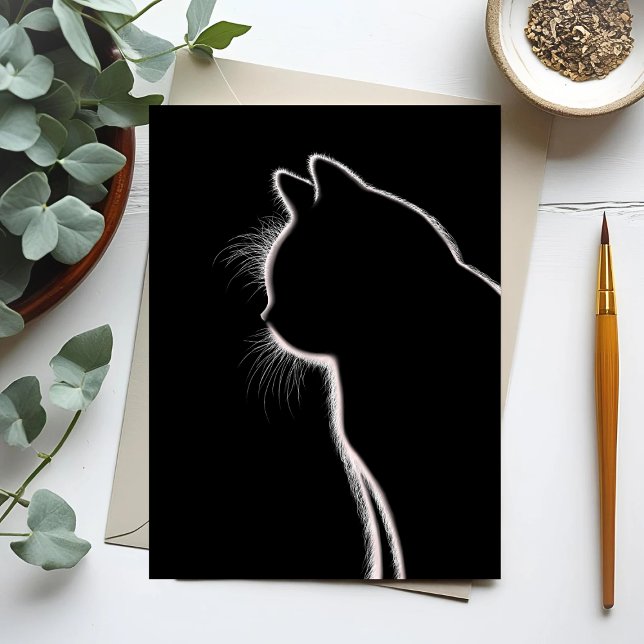 Whiskers in the Dark | Cat Whisker Silhouette Postcard (Creator Uploaded)