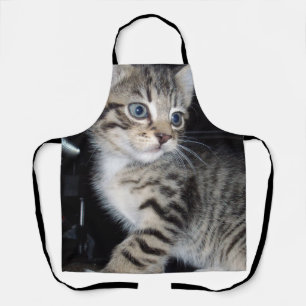 "Whiskers of Trouble: The Mischievous Tabby Kitten Apron
