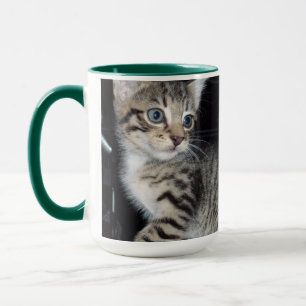 "Whiskers of Trouble: The Mischievous Tabby Kitten Mug