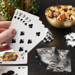 "Whiskers of Trouble: The Mischievous Tabby Kitten Playing Cards