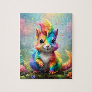 Whiskers of Wonder: The Rainbow Unicorn Squirrel  Jigsaw Puzzle