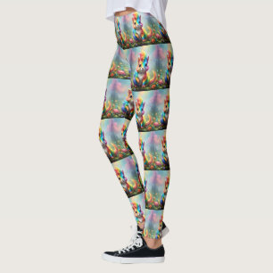 Whiskers of Wonder: The Rainbow Unicorn Squirrel  Leggings