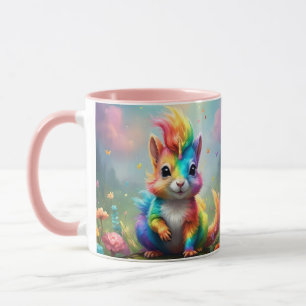 Whiskers of Wonder: The Rainbow Unicorn Squirrel Mug