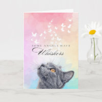 Whiskers Rainbow Butterfly Gray Cat Loss Sympathy