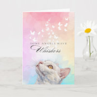 Whiskers Rainbow Butterfly White Cat Loss Sympathy