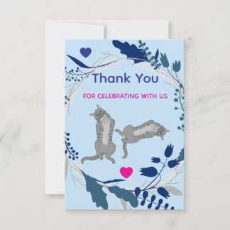 Whiskers & Vows Shades of Forever Wedding Thank You Card