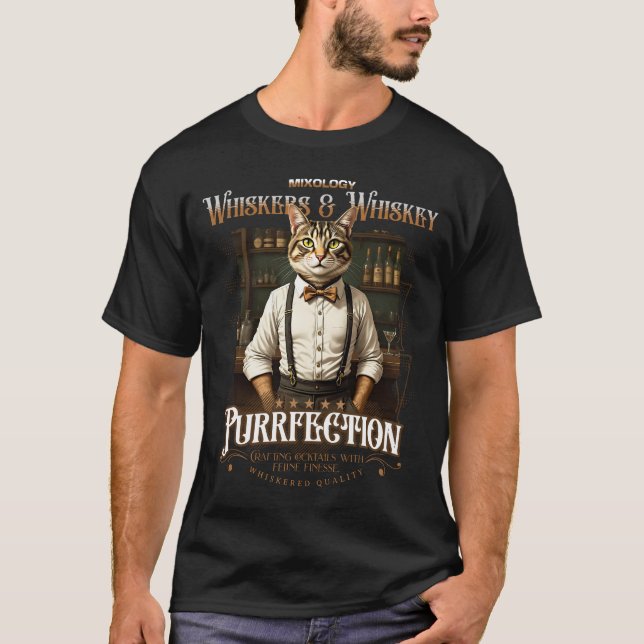 Whiskers & Whiskey Mixologist T-Shirt (Front)