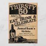 Whiskey 50th Birthday Invitation<br><div class="desc">Thirsty 50 birthday invitations are perfect for accenting your 50th birthday party. This design was inspired by vintage whiskey advertisements making it perfect for your boozey bash.</div>