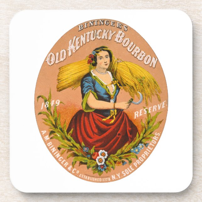 Whiskey Advertising Label, Circa 1860. Coaster (Front)