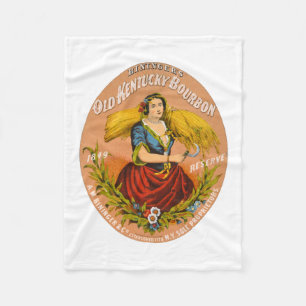 Whiskey Advertising Label, Circa 1860. Fleece Blanket
