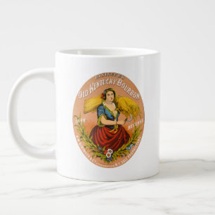 Whiskey Advertising Label, Circa 1860. Large Coffee Mug
