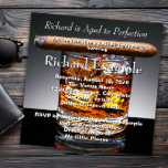 Whiskey and Cigar Birthday Party Invitation<br><div class="desc">Elegant gentleman's whiskey and cigar man's any number birthday party invitation. This classy gentleman's whiskey and cigar birthday party invitation is easily customised for your event by adding your event details,  font style,  font size & colour,  and wording.</div>