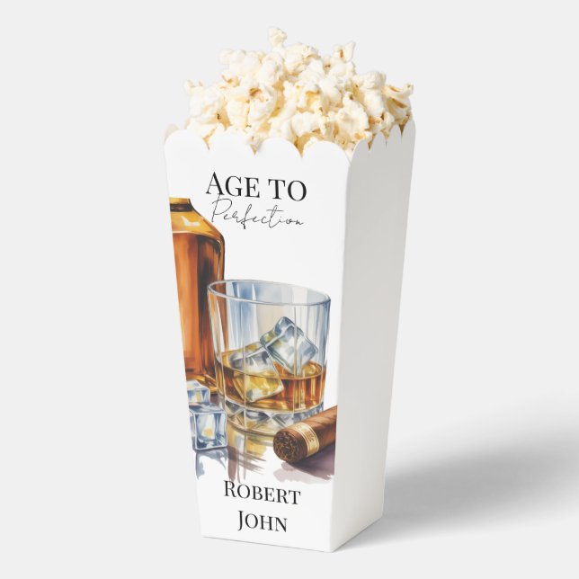 Whiskey and Cigar Men’s Birthday Party Favour Box (Popped)