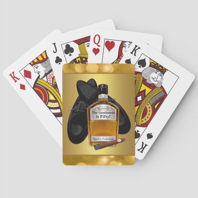 Whiskey and Cigar Poker Card Game Playing Cards (Back)