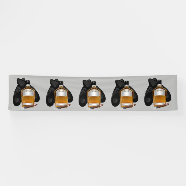 Whiskey and Cigar Repeat Birthday Banner (Horizontal)