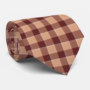 Whiskey and Livid Brown Plaid Neck Tie
