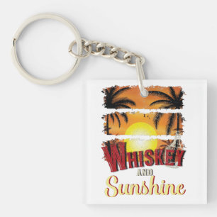 Whiskey and Sunshine, Summer Vacation Vintage Key Ring