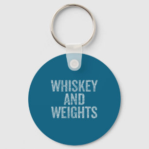 Whiskey And Weights No Carbs Funny Gym Slogan  Key Ring