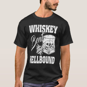 Whiskey Bent and Hellbound White Skulls Wine Gla T-Shirt