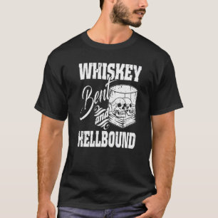 Whiskey Bent and Hellbound White Skulls Wine Glas T-Shirt