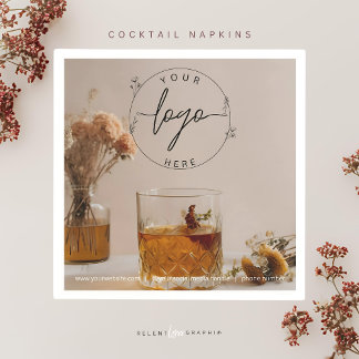Whiskey | Boho Flowers | Aesthetic Cocktail Napkin
