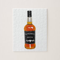 Whiskey Bottle Drawing Isolated On White Backgroun