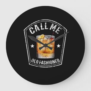 Whiskey Calls Me Old Fashioned Large Clock
