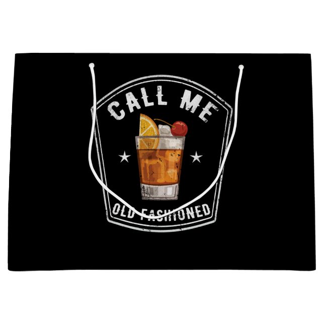 Whiskey Calls Me Old Fashioned Large Gift Bag (Front)