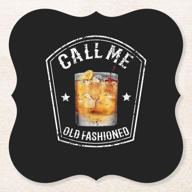 Whiskey Calls Me Old Fashioned Paper Coaster (Front)