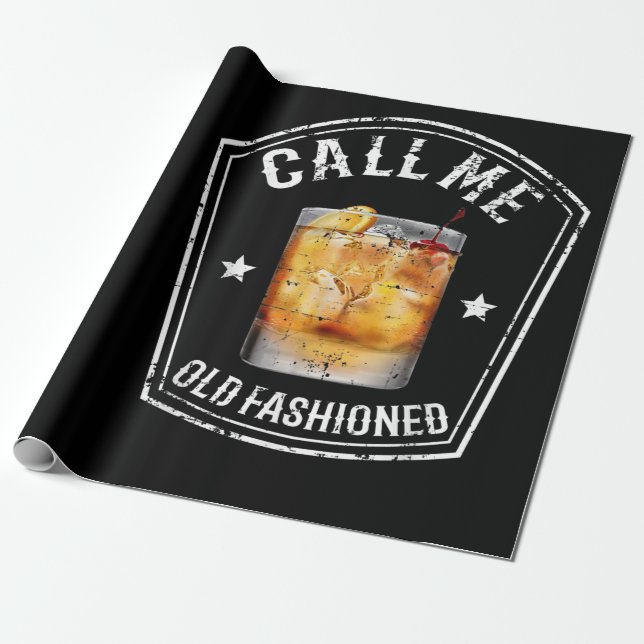 Whiskey Calls Me Old Fashioned Wrapping Paper (Unrolled)