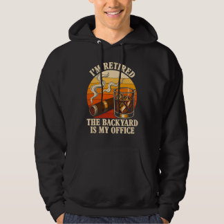 Whiskey Cigar Retirement Humour Vintage Backyard Hoodie