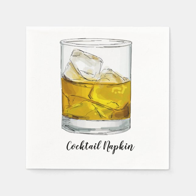 Whiskey Cocktail Napkin (Front)