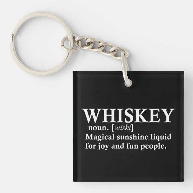 Whiskey definiton funny alcohol sayings gifts key ring (Front)