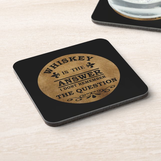 whiskey funny quotes vintage coaster (Left Side)